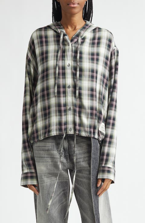 Sip Check Flannel Hooded Overshirt