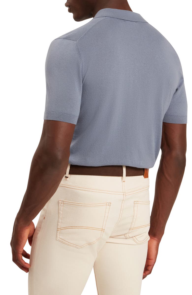 Ted Baker Givrans Zip Polo Sweater, Alternate, color, Teal-Blue