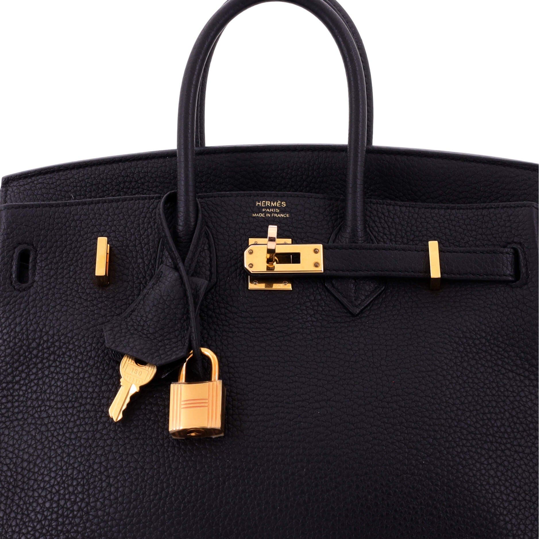Pre-Owned Hermes Birkin Handbag Black Togo with Rose Gold Hardware 25, Alternate, color, Noir