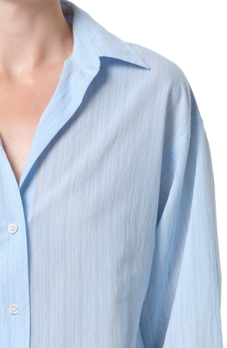 AGOLDE Sona Pinstripe Oversize Button-Up Shirt, Alternate, color, Fontana Stripe Powder Blue