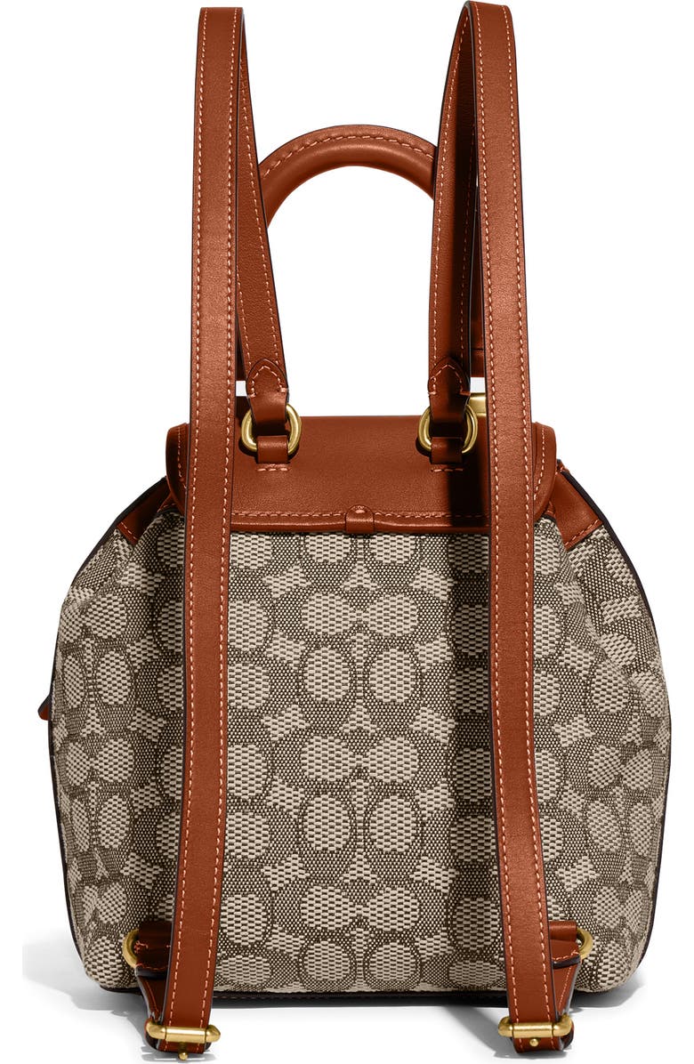 COACH Riya Signature Jacquard & Leather Backpack, Alternate, color,