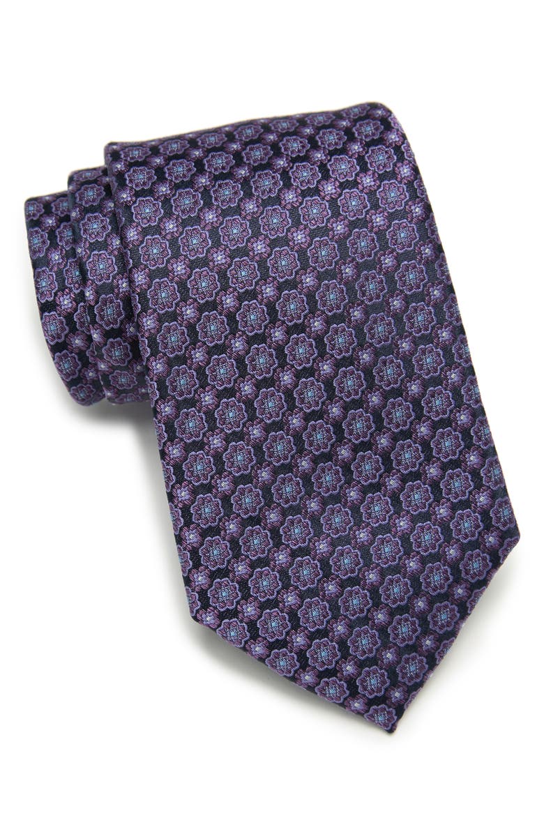 NORDSTROM RACK Barron Neat Silk Blend Tie, Main, color, 