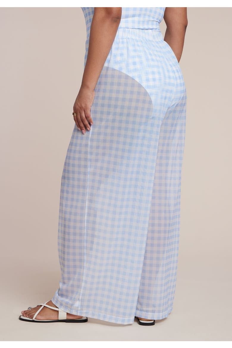 Wide Leg Cover Up Pant, Alternate, color, SKYWAY GINGHAM