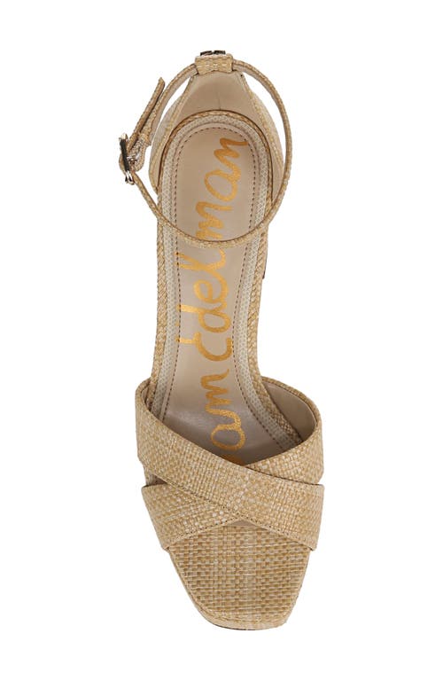Sam Edelman Jullian Ankle Strap Platform Sandal In Bleached Beechwood