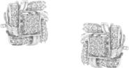 Haus of Brilliance Silver 1/2 Ct Round Diamond Stud Earrings