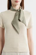 Vince Gingham Ribbon Silk Scarf