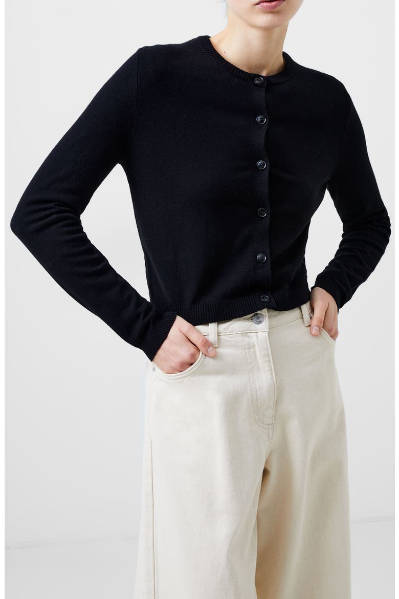 Crop Cardigan, Alternate, color, BLACK