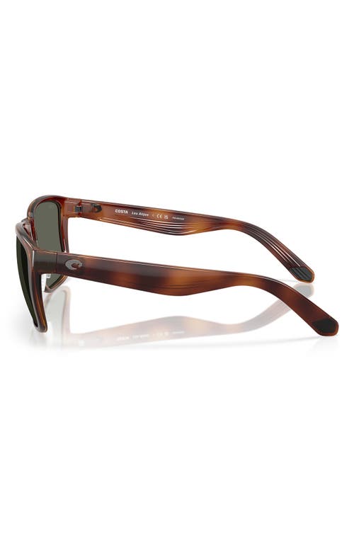 Costa Del Mar 59mm Polarized Rectangular Sunglasses In Tortoise/gray 580g