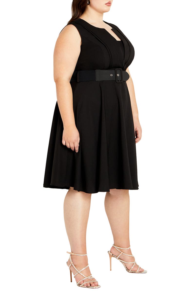 City Chic Veronica Belted Strapless Fit & Flare Dress, Alternate, color,