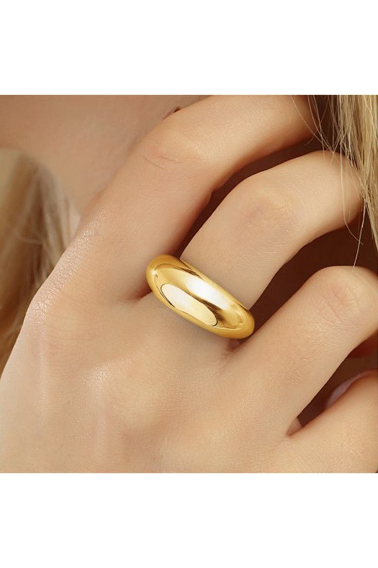 Sterling Silver Dome Crescent Ring, Alternate, color, Gold