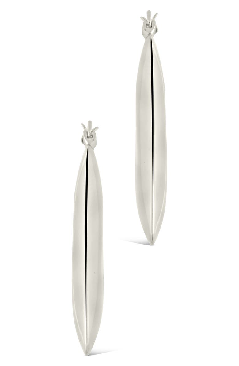 Sterling Forever Paige Flat Tube Hoop Earrings, Alternate, color, Silver