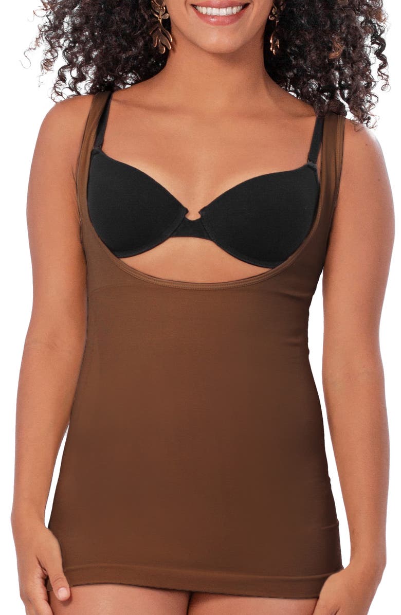 Shapermint Essentials Open Bust Shaper Camisole, Main, color, Chocolate