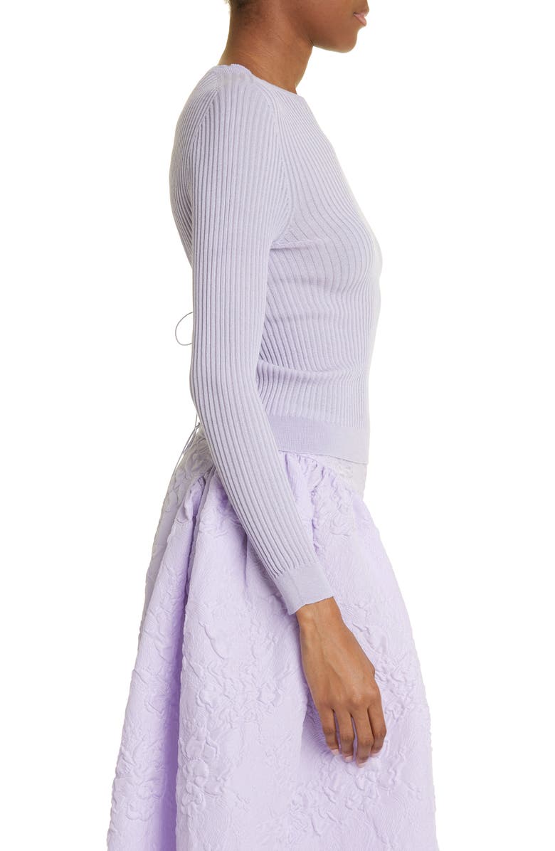 Cecilie Bahnsen Jayla Open Back Long Sleeve Rib T-Shirt, Alternate, color,