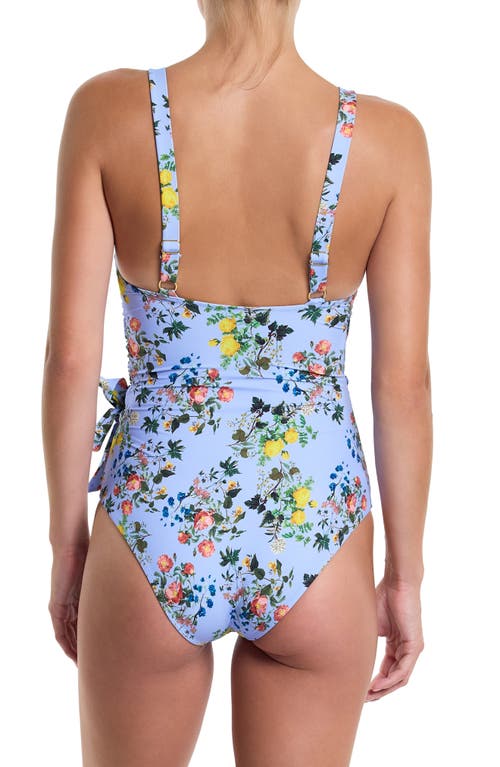 Hanky Panky Wrap Front One-piece Swimsuit In Thankful (blue)