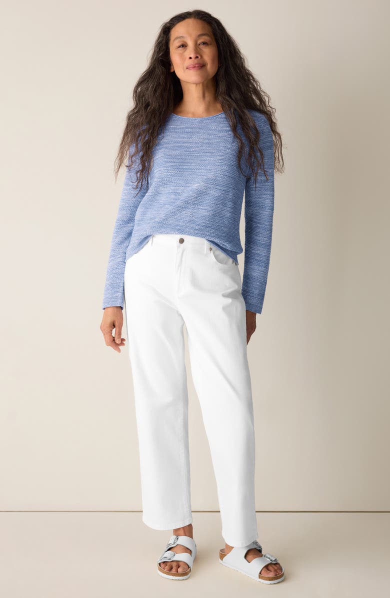 Eileen Fisher High Waist Ankle Straight Leg Jeans, Alternate, color, White