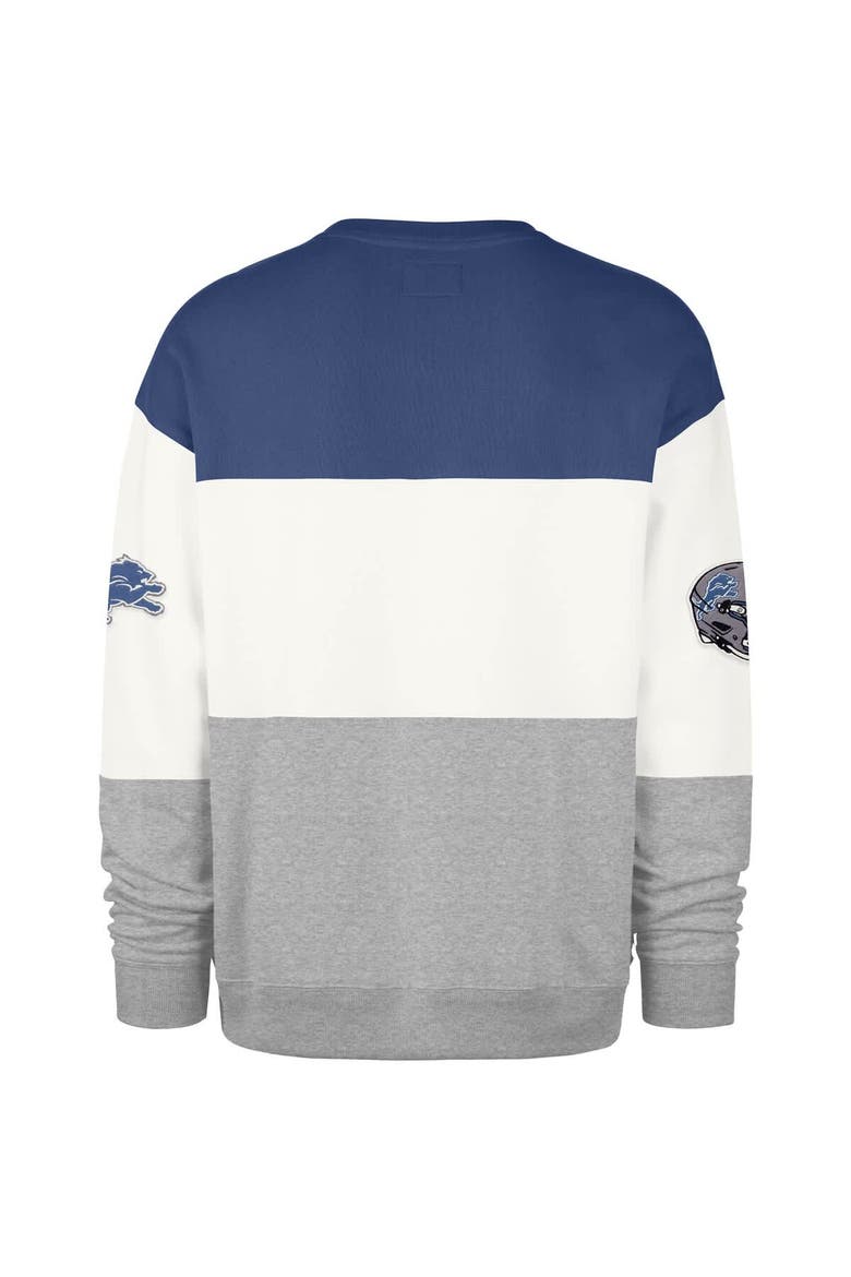Men's '47 Blue/Gray Detroit Lions Breeze Maximalist Sweatshirt, Alternate, color, Blue
