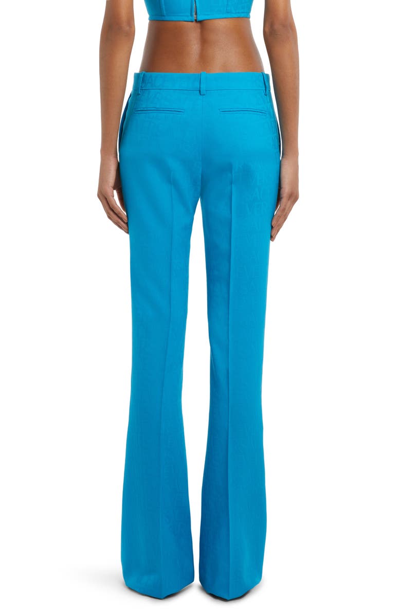 Versace Tonal Logo Flare Leg Virgin Wool Pants, Alternate, color,