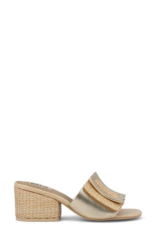 Mia Idania Block Heel Sandal In Natural/gold