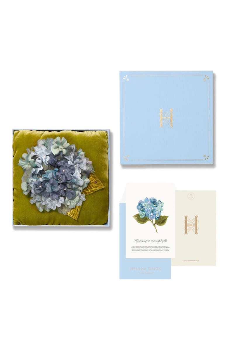 Helena Simon The Blue Hydrangea Floral Brooch, Alternate, color, Blue