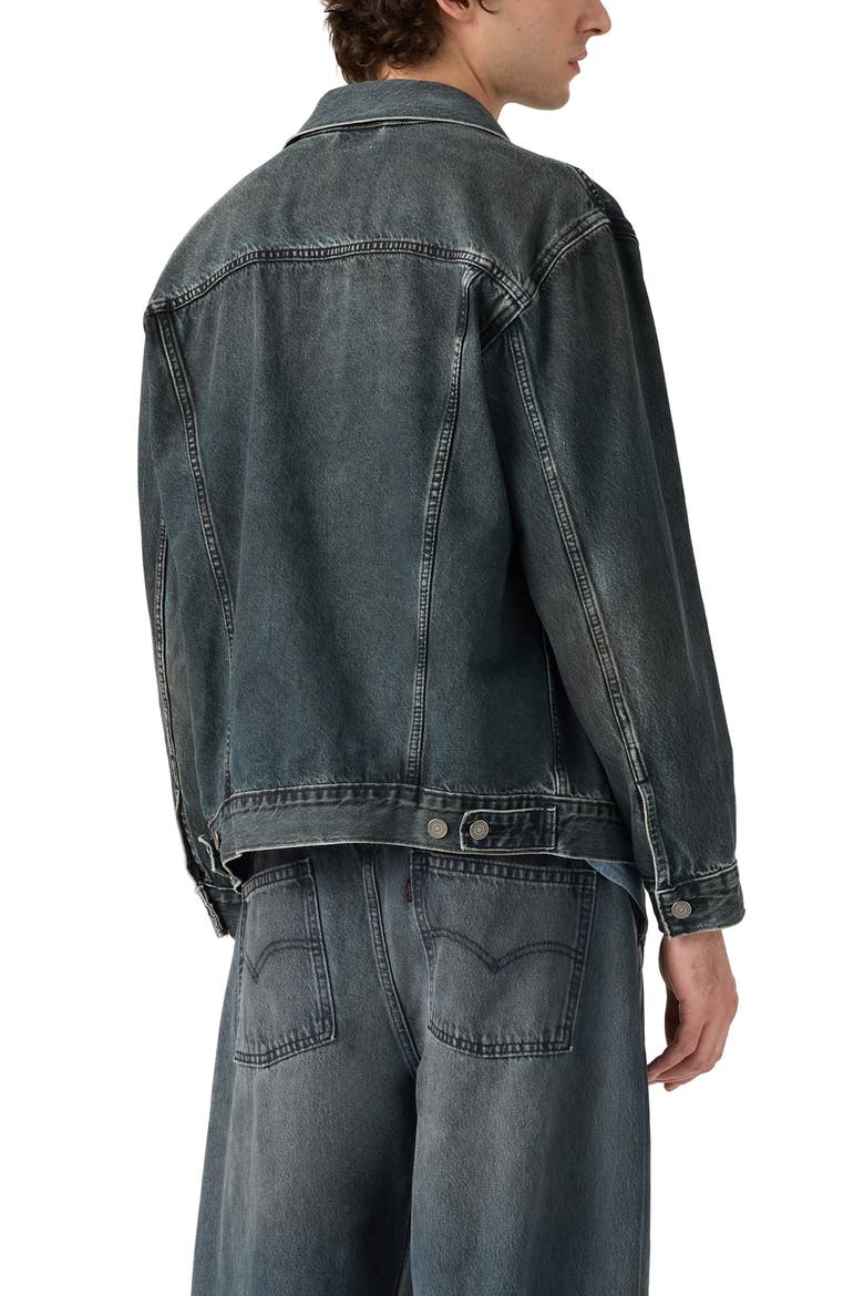 Relaxed Fit Trucker Jacket, Alternate, color, SETTING THE PACE TRK