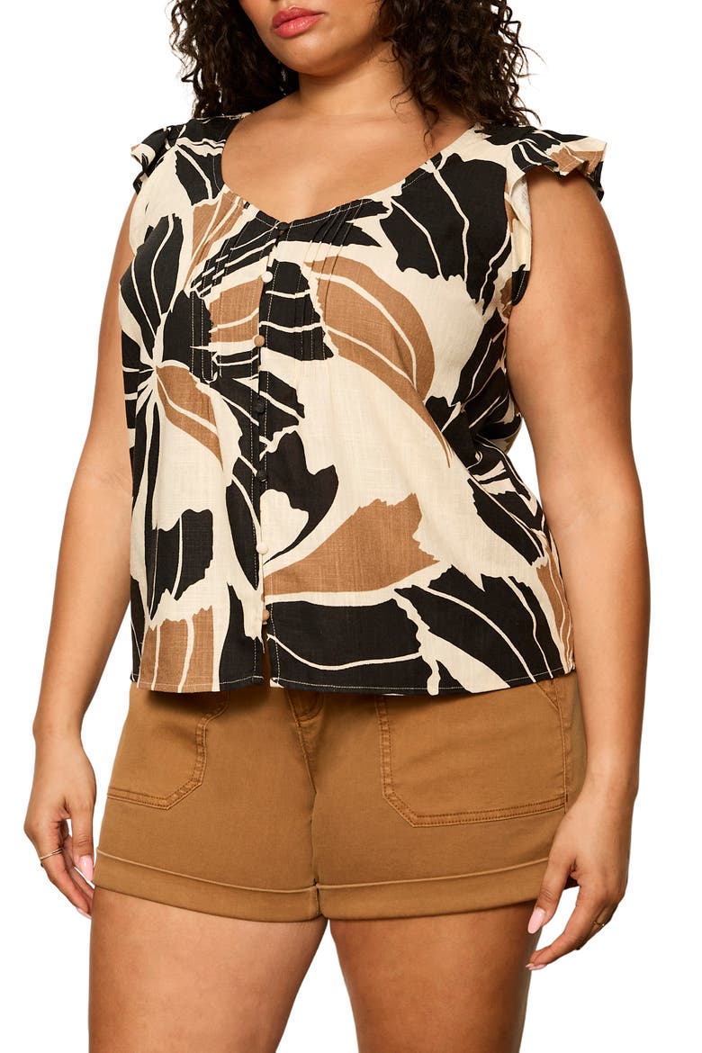 Within Time Floral Button-Up Shirt, Alternate, color, IVORY LOTUS