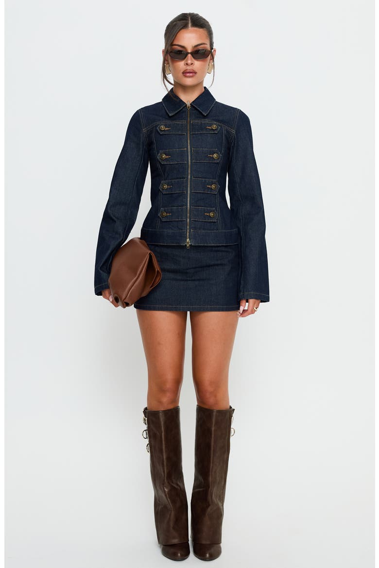 Cristen Cadet Denim Jacket, Alternate, color, INDIGO