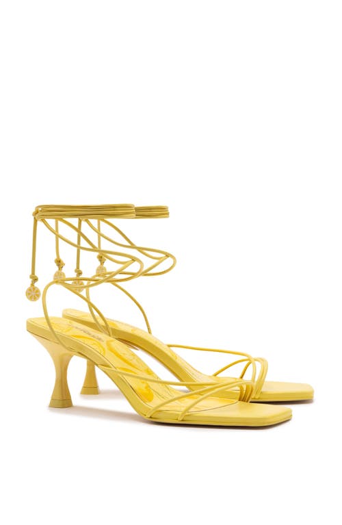 Larroude Women's Nadia Square Toe Strappy Mid Heel Sandals