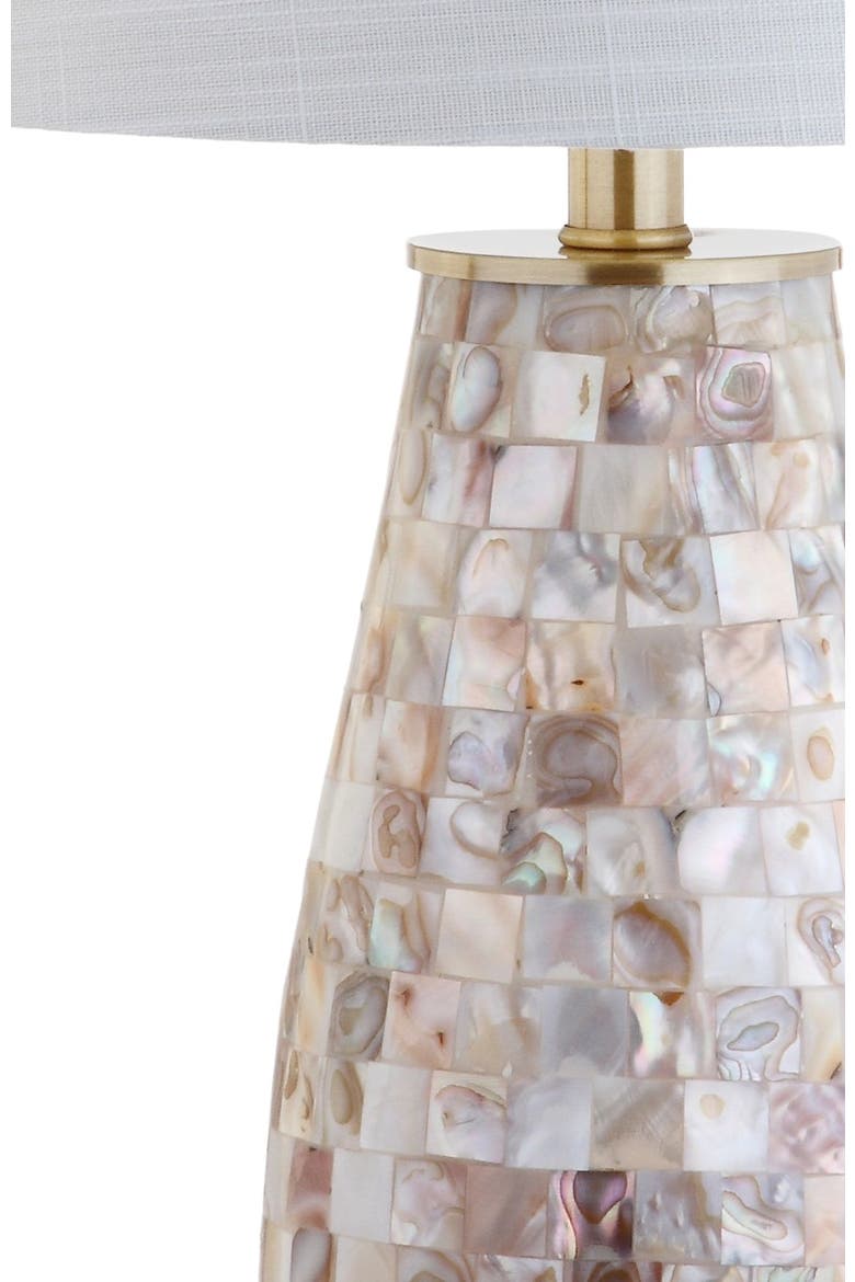 Jocelyn 28" Seashell LED Table Lamp, Natural, Alternate, color, Natural/Brass Gold