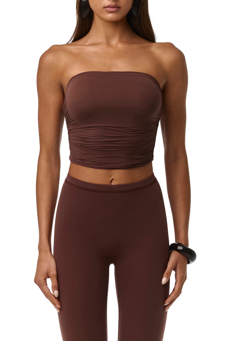 Rippled Tube Top, Main, color, CHOCOLATE