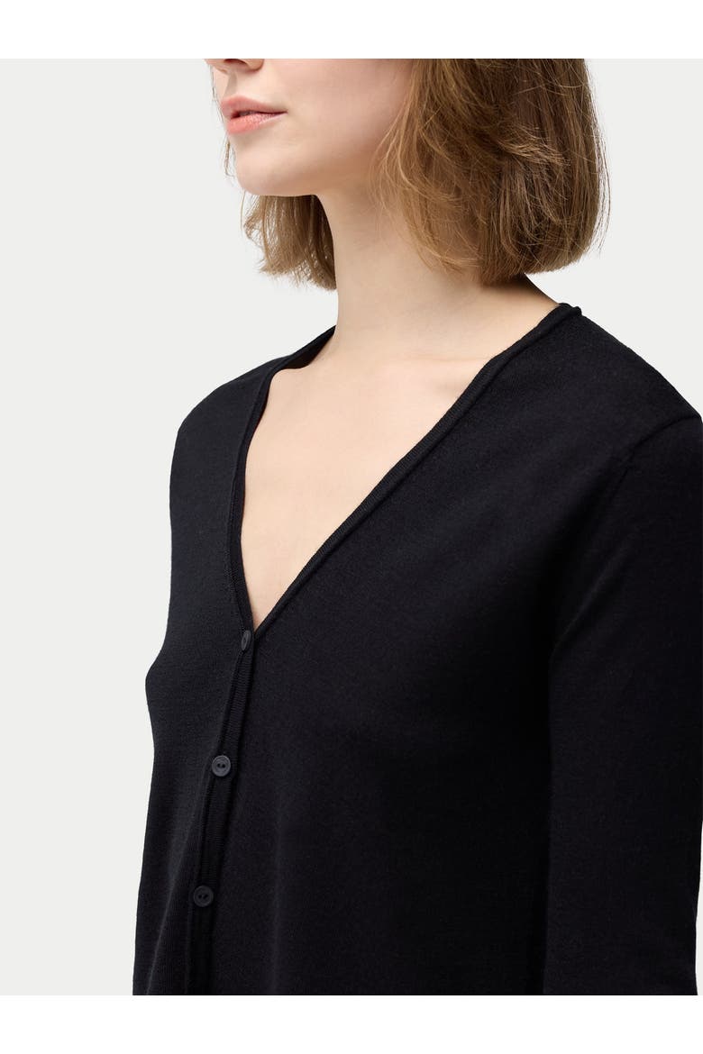 Lightweight Cashmere Silk Cardigan, Alternate, color, black