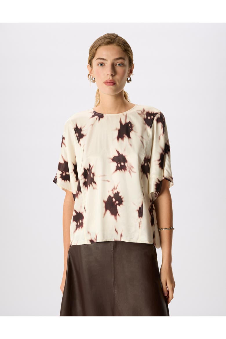 Shadow Floral Viscose Blouse, Main, color, Ivory/Multi
