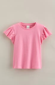Nordstrom Kids' Flutter Sleeve Cotton T-Shirt