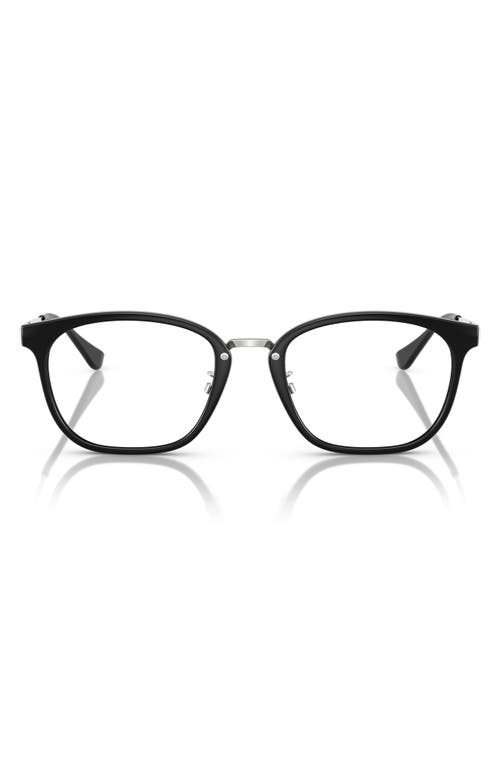 Ray Ban Ray-ban 51mm Square Optical Glasses In Shiny Black