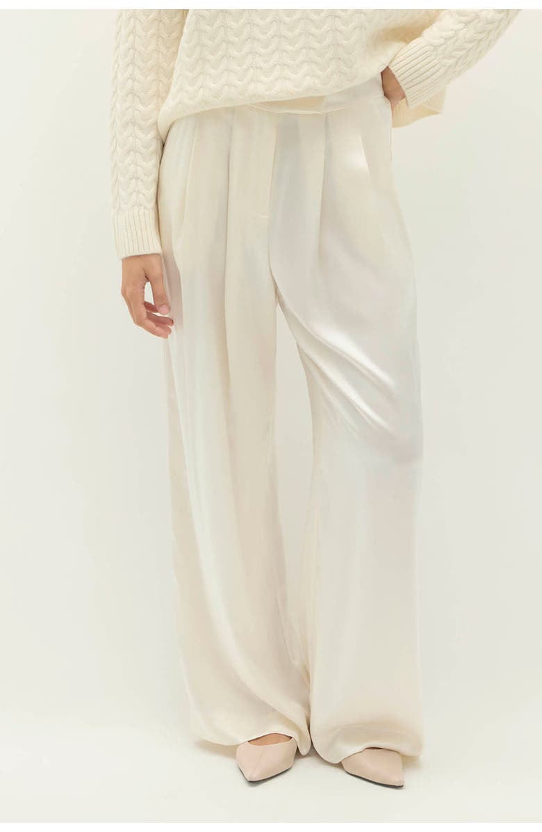 NAKED CASHMERE Rosalie Silk Trouser, Alternate, color, Ecru