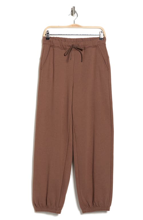 Z By Zella Feather Fleece Cinch Bottom Pants In Brown