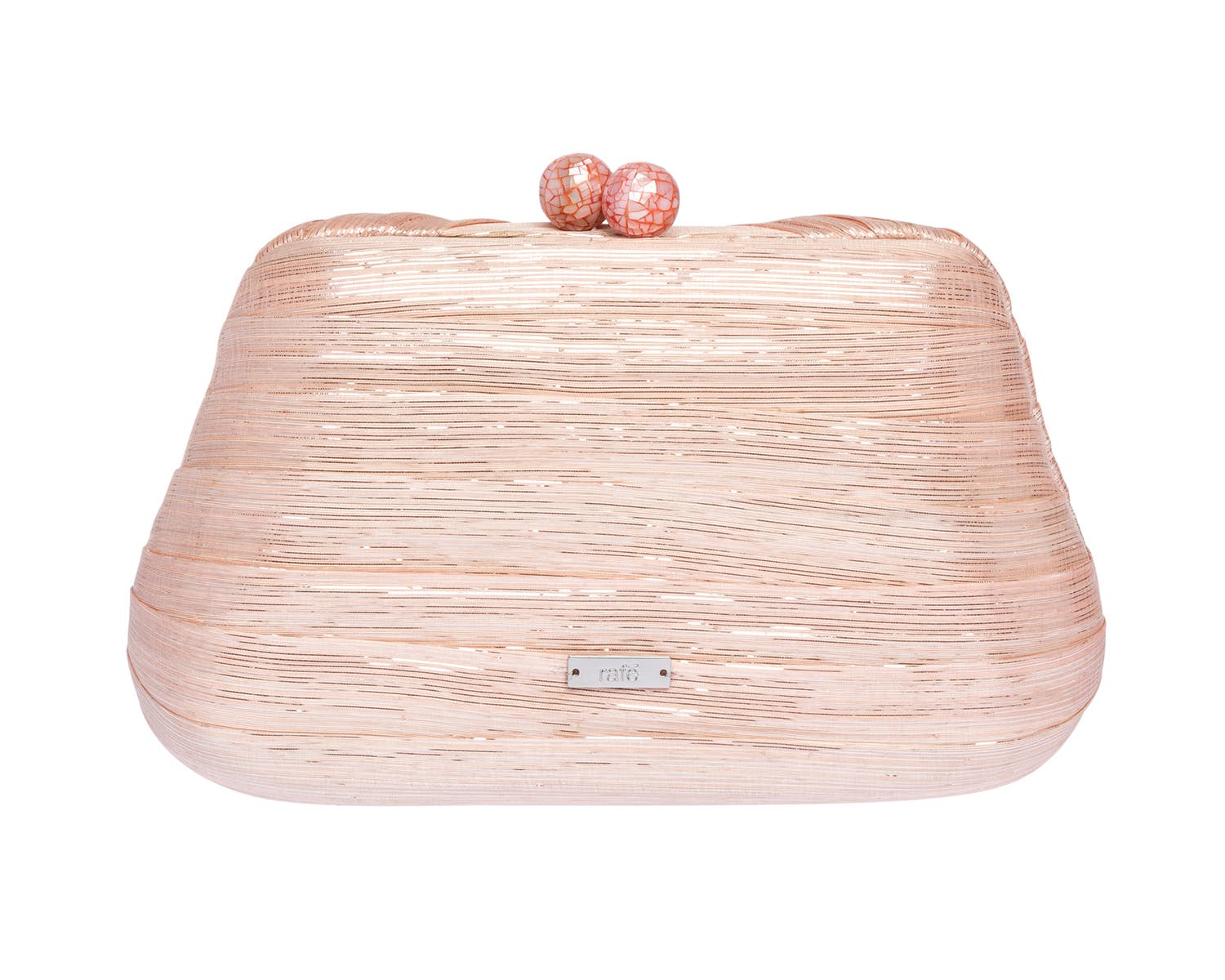 Rafe New York Rosie Draped Clutch, Alternate, color, Peach
