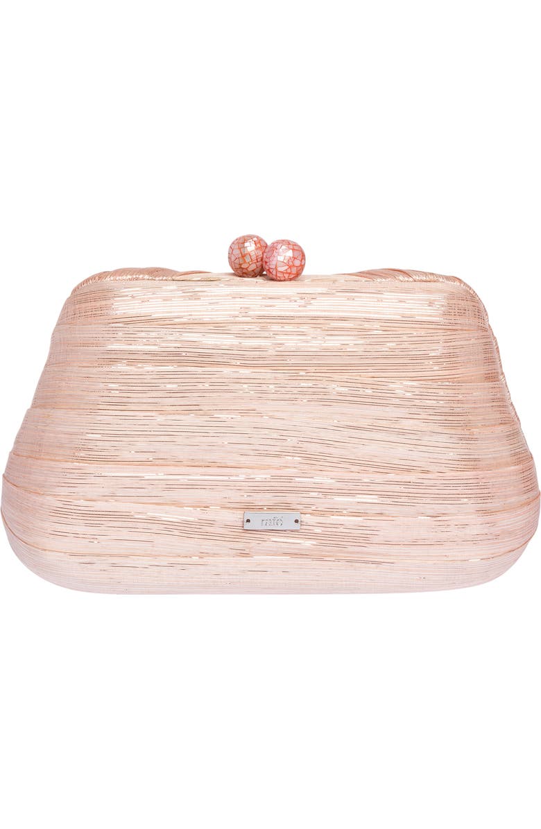 Rafe New York Rosie Draped Clutch, Alternate, color, Peach