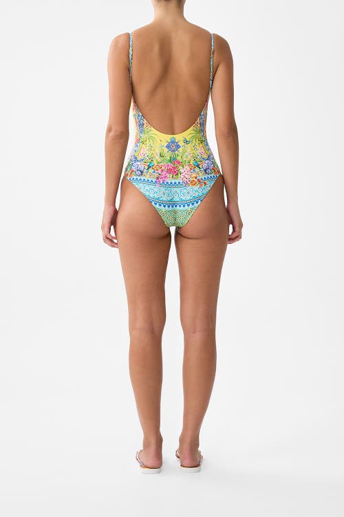 Camilla V Neck Underwire One Piece With Scoop Back In Multi