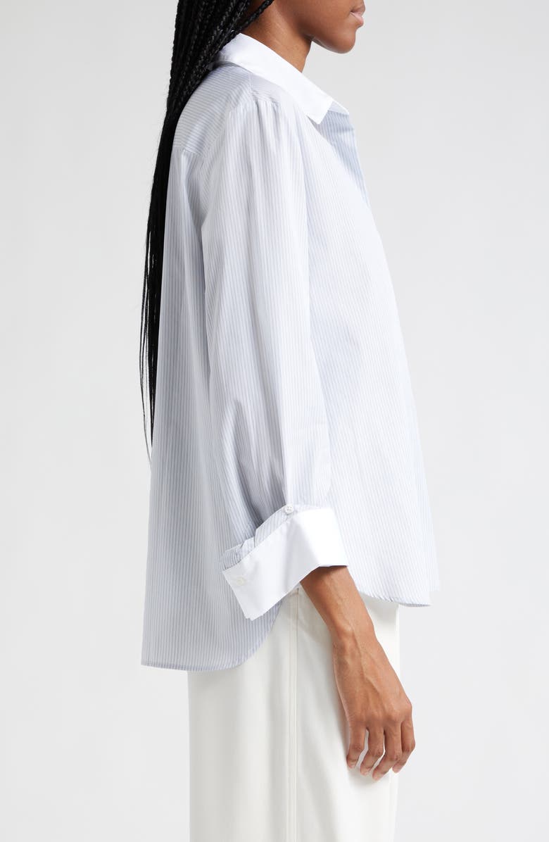 TWP Pinstripe Cotton Poplin Button-Up Shirt, Alternate, color,