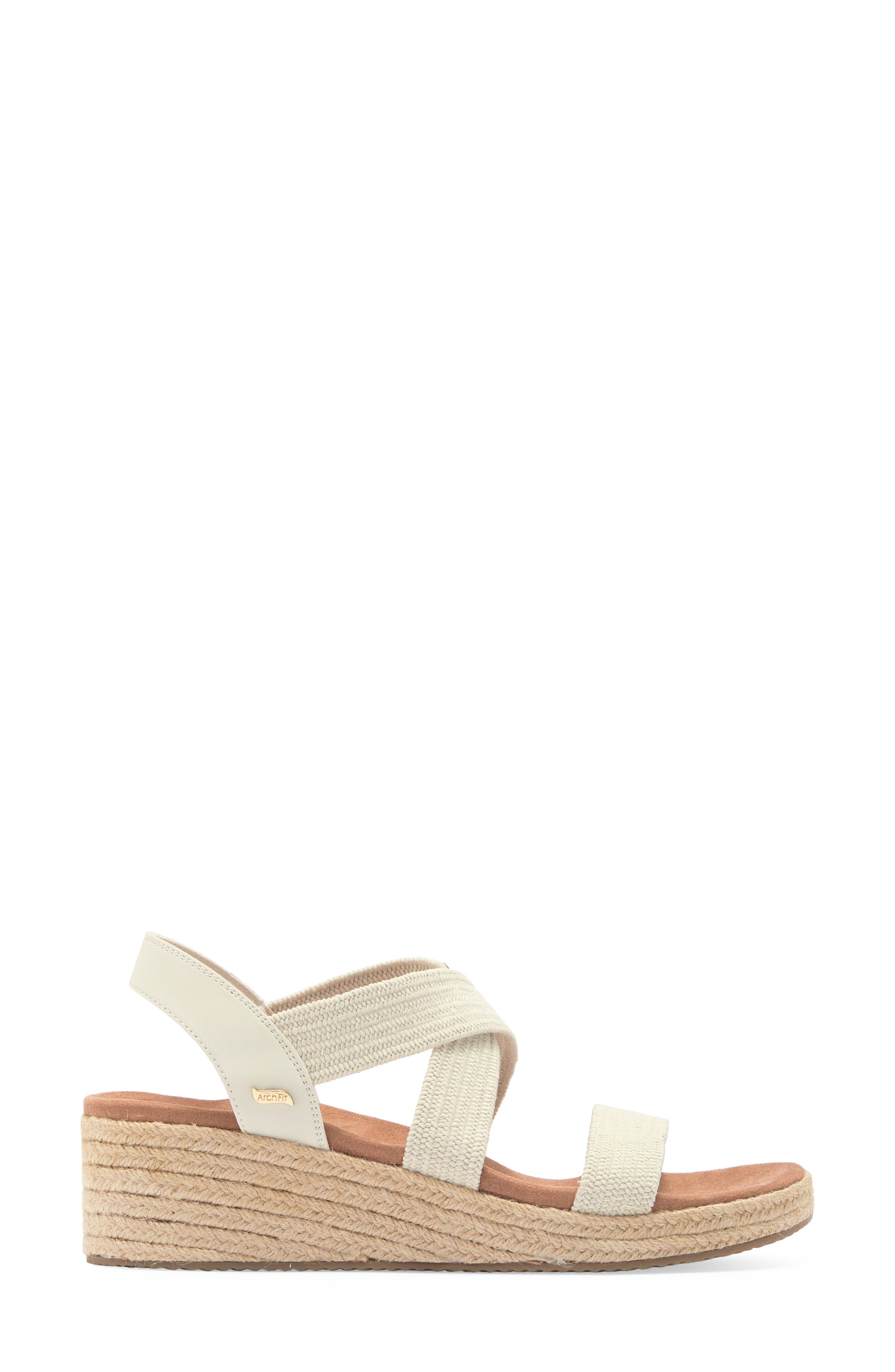 SKECHERS x Martha Stewart Arch Fit<sup>®</sup> Beverlee Espadrille Wedge Sandal, Alternate, color, Off White