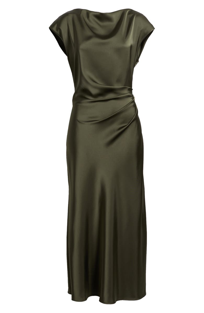 Sam Edelman Gathered Satin Dress, Alternate, color, Loden