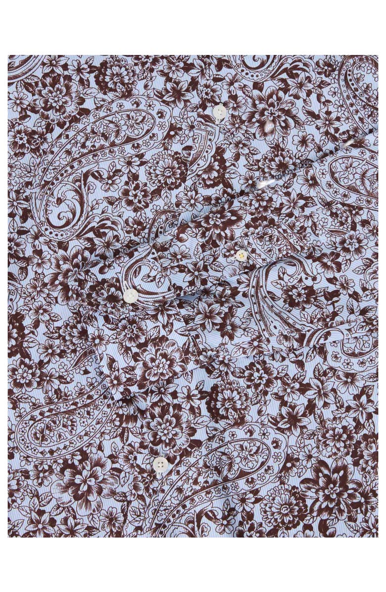 Robert Talbott Reynolds Floral Paisley Print Shirt, Alternate, color, Brown Multi