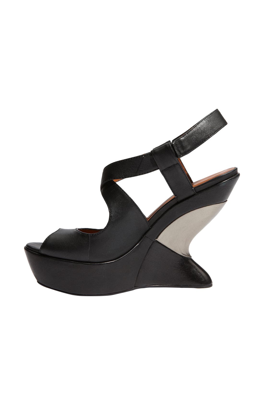 'Kaisa' Wedge Sandal, Alternate, color, BLACK