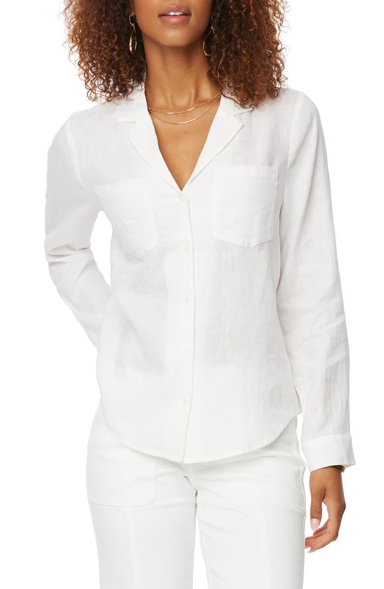 NYDJ Linen Button-Up Blouse, Main, color,
