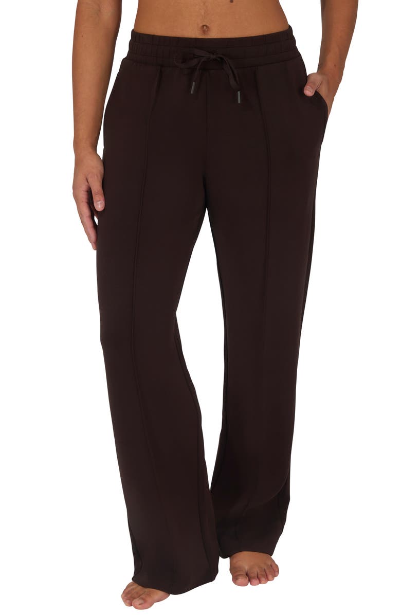 YOGALICIOUS SoftLite Timeless Pintuck Sandwash Pants, Alternate, color, Chocolate Mousse