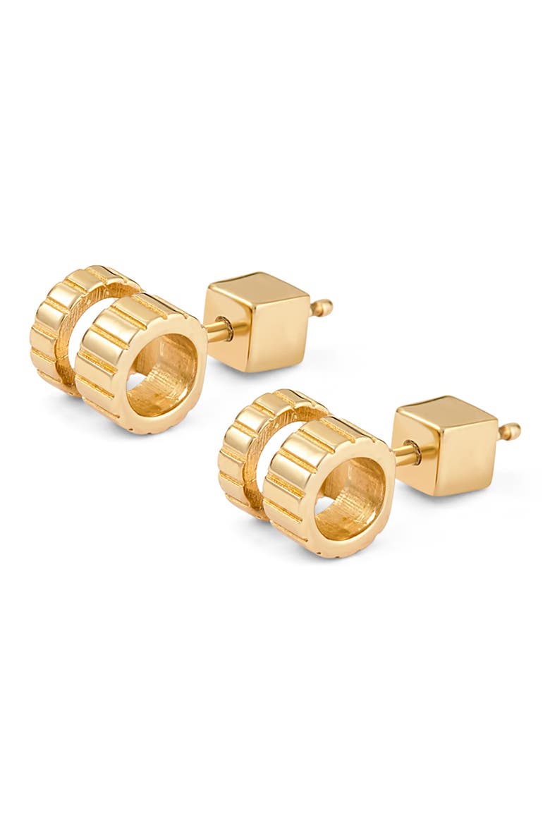 Slot Stud Earrings, Main, color, YELLOW GOLD