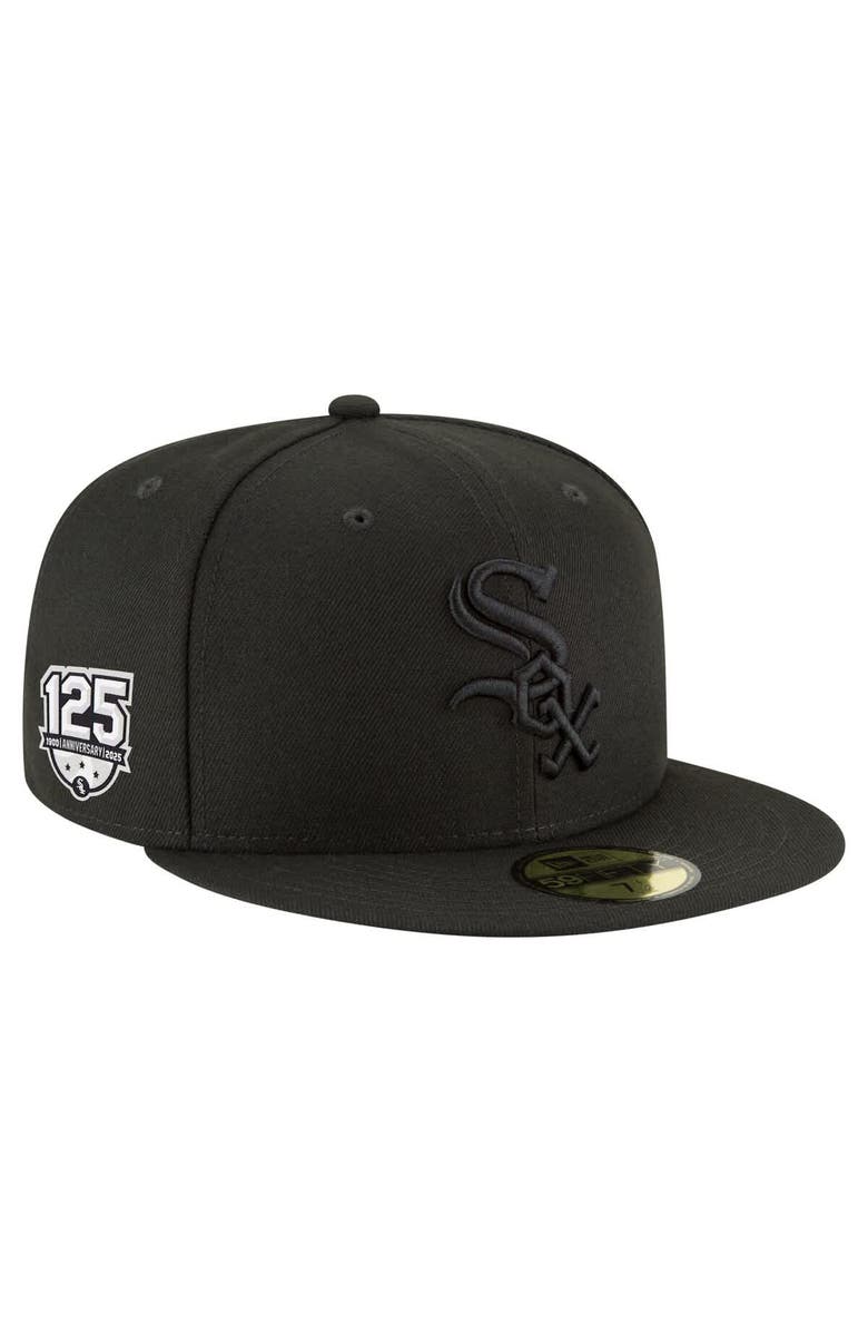 New Era Men's New Era Black Chicago White Sox 125th Anniversary 59FIFTY Fitted Hat, Alternate, color, Black