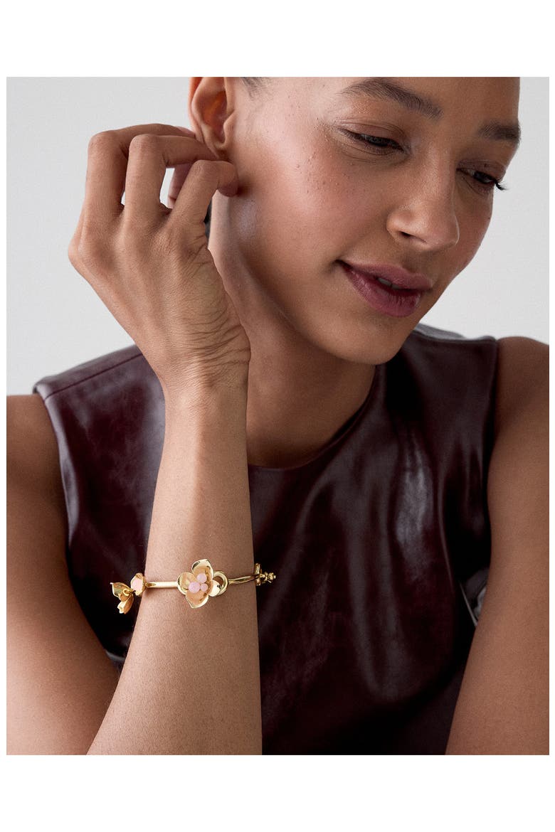 Flower Hinged Bangle, Alternate, color, BLUSH