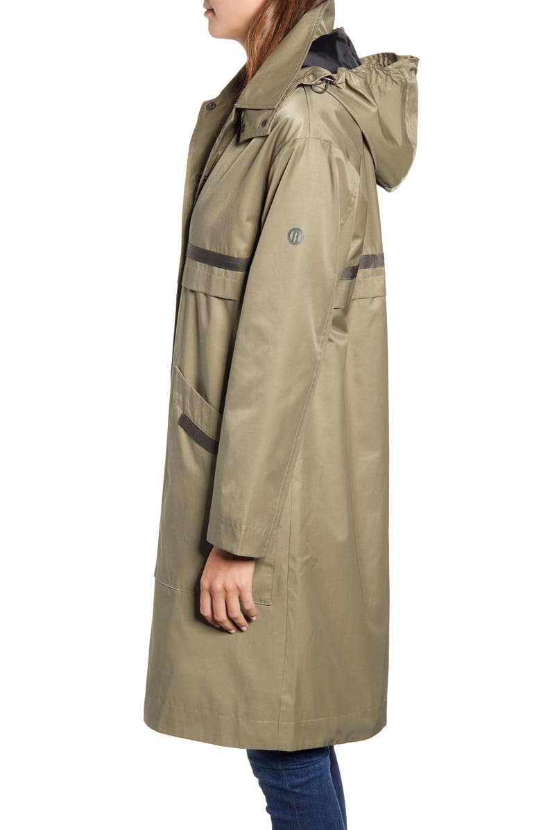 Bernardo Long Hooded Raincoat, Alternate, color,