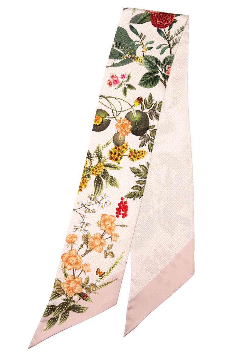 Ornella - Skinny Silk Scarf, Alternate, color, Pink